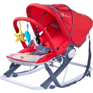 Hamaca Infantil Aqua Red con Dosel: Plegable y Entretenida, Hasta 9 kg