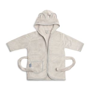 Albornoz Infantil Suave con Orejas de Oso Teddy - Gris - Para Niños de 1 a 2 Años