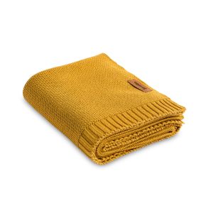 Manta de fibra de Bambú y Algodón 80 x 100 cm - Color Mostaza