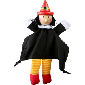 Marioneta Mago , de madera y tela