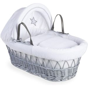 Moisés de Mimbre Gris Plateado - Clair de Lune