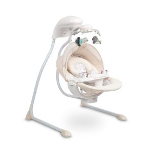 Columpio Eléctrico para Bebé Raffi con Rotación 90°, 5 Velocidades, Mosquitera y Música