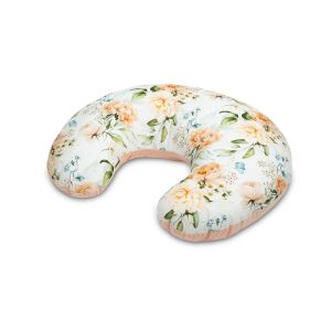 Cojín para Lactancia de Terciopelo color Peonias Melocotón