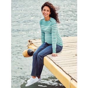 Vaquero Premamá Desgastado Corte Recto