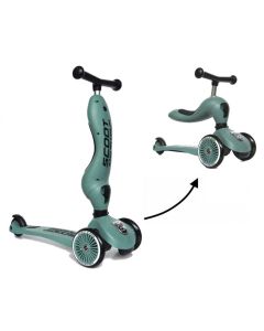 Patinete Highwaykick One Verde Forest – Convertible con Asiento para Niños 1-5 Años