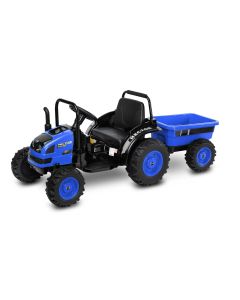 Tractor Eléctrico para Niños Hector Azul con Remolque y Radio Bluetooth
