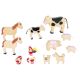Set de 12 animales de la granja de madera, de Goki