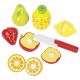 Frutas de madera con velcro y cuchillo, de Goki
