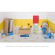 Set de 17 muebles de cuarto de baño para casa de muñecas, de Goki