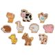 Set de 10 animales de la granja de madera, de Goki