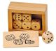 Caja con 6 dados de madera