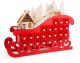 Calendario de adviento de madera Trineo Rojo