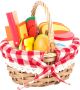 Cesta de pícnic con alimentos cortables