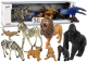 Set de Figuras de Animales Salvajes de África - Zebra, Gorilas y Loro