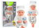 Muñeca Bebé con Ropa de Rayas Blancas y Grises, Chupete y Manta – 35 cm