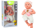 Muñeca Bebé con Ropa Blanca y Rosa, Chupete y Manta – 35 cm