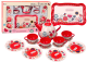 Set de Café y Té para Niños con Tazas, Tetera y Bandeja Roja