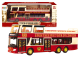 Autobús Turístico de Dos Pisos 1:42 Metal Rojo con Luces