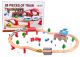 Set de Vías de Tren de Madera con 88 Piezas - Locomotoras, Edificios y Accesorios