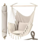 Hamaca - Silla Colgante - Hamaca Brasileña Beige + 2 cojines