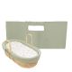 Vestidura Interior Capazo Bambú Coche 40x80 cm 50% Bambú Viscosa y 50% Algodón Orgánico - Color Menta