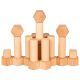 Juego de construcción encerado con aceite de nogal , 75 piezas