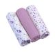 Lote de 3 muselinas para Bebés en color Lila , Babyono