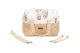 Bolso para Cochecito de Cuero Ecológico Beige con Conejitos