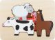 Puzzle a capas Animales de la Granja - 6 piezas