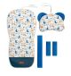 Set de Lujo para Cochecito de Bebé Terciopelo - Dinosaurios Azules