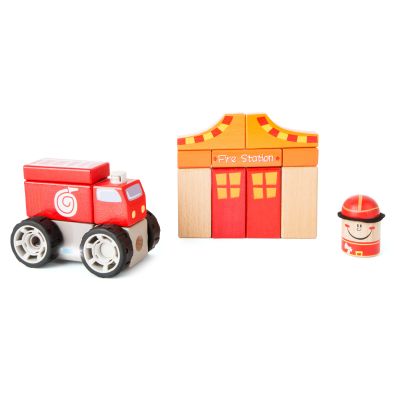 Set de construcción de madera Bomberos con Sonido
